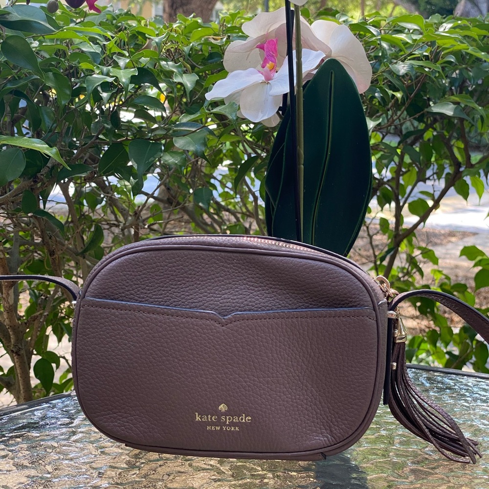 Kate Spade Purple Spade Logo Leather Crossbody - Picture 16 of 16